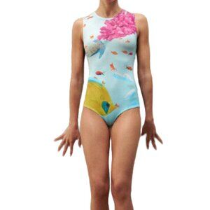 Zara Ocean Print Bodysuit (Large)